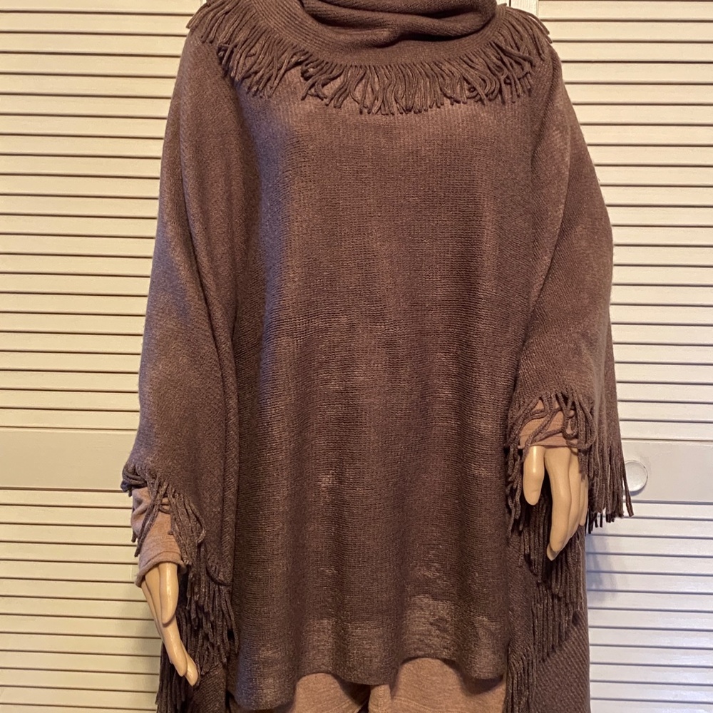 Marvelush by Lizden Dusty Mauve Poncho & Cowl - OS